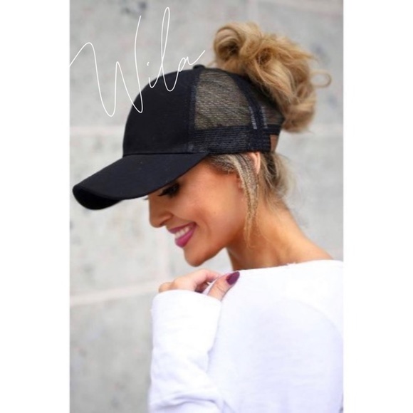 messy bun baseball cap